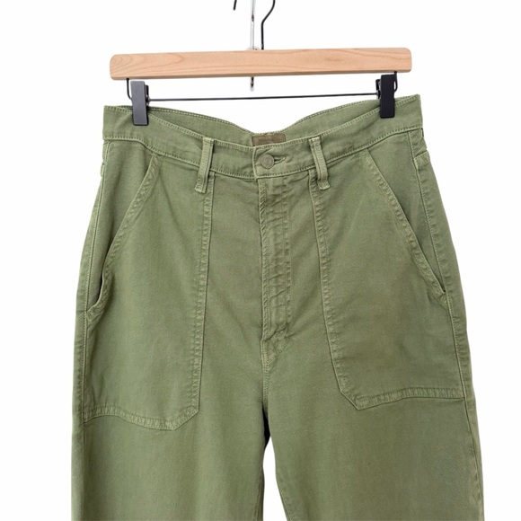 MOTHER The Wrapper Patch Springy Ankle Pants in Chalk Avocado - EUC, Size 31 - Picture 4 of 16